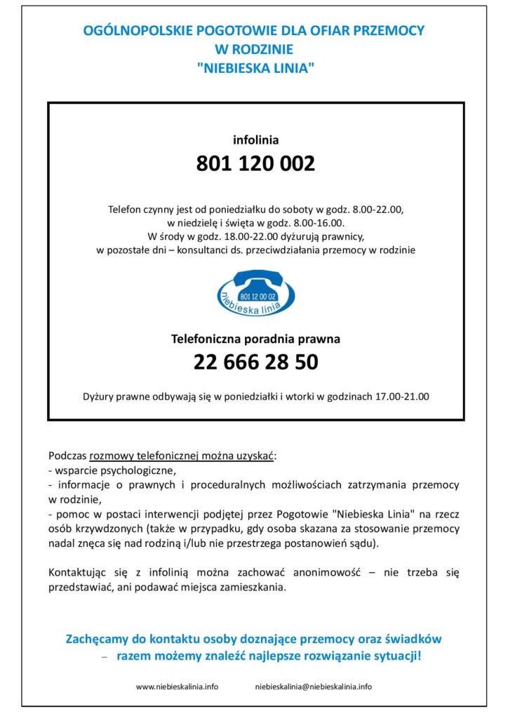 Niebieska linia plakat