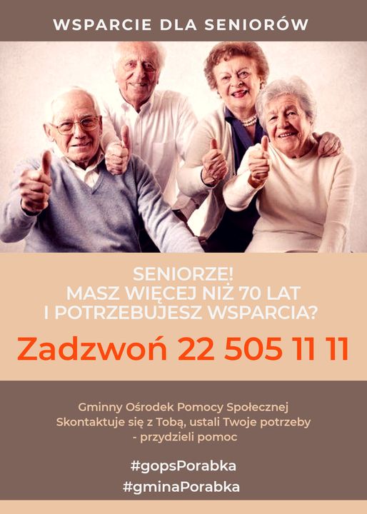 Wsparcie dla Seniorów plakat